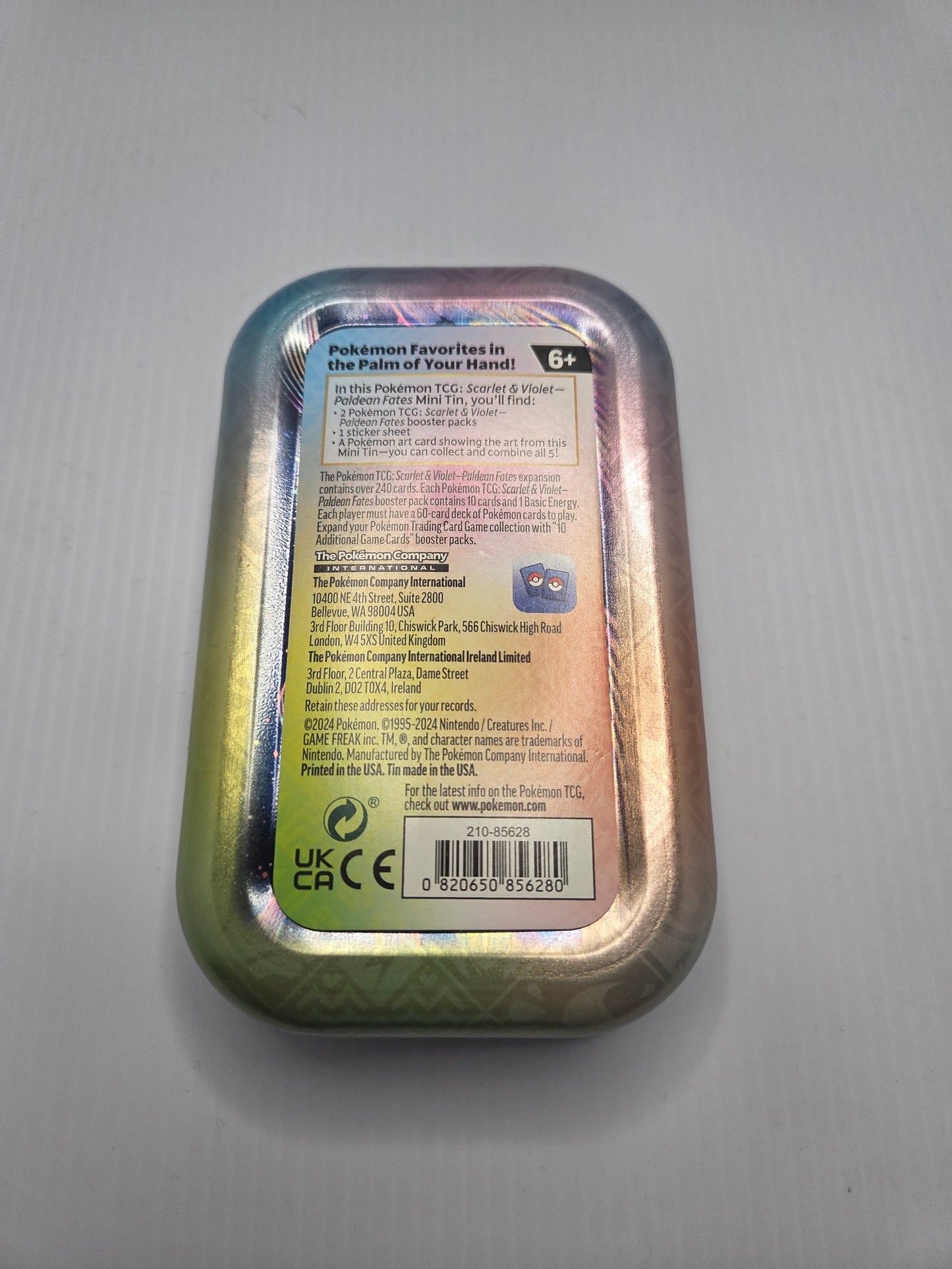 Pokémon Scarlet & Violet Paldean Fates Mini Tin-EMPTY