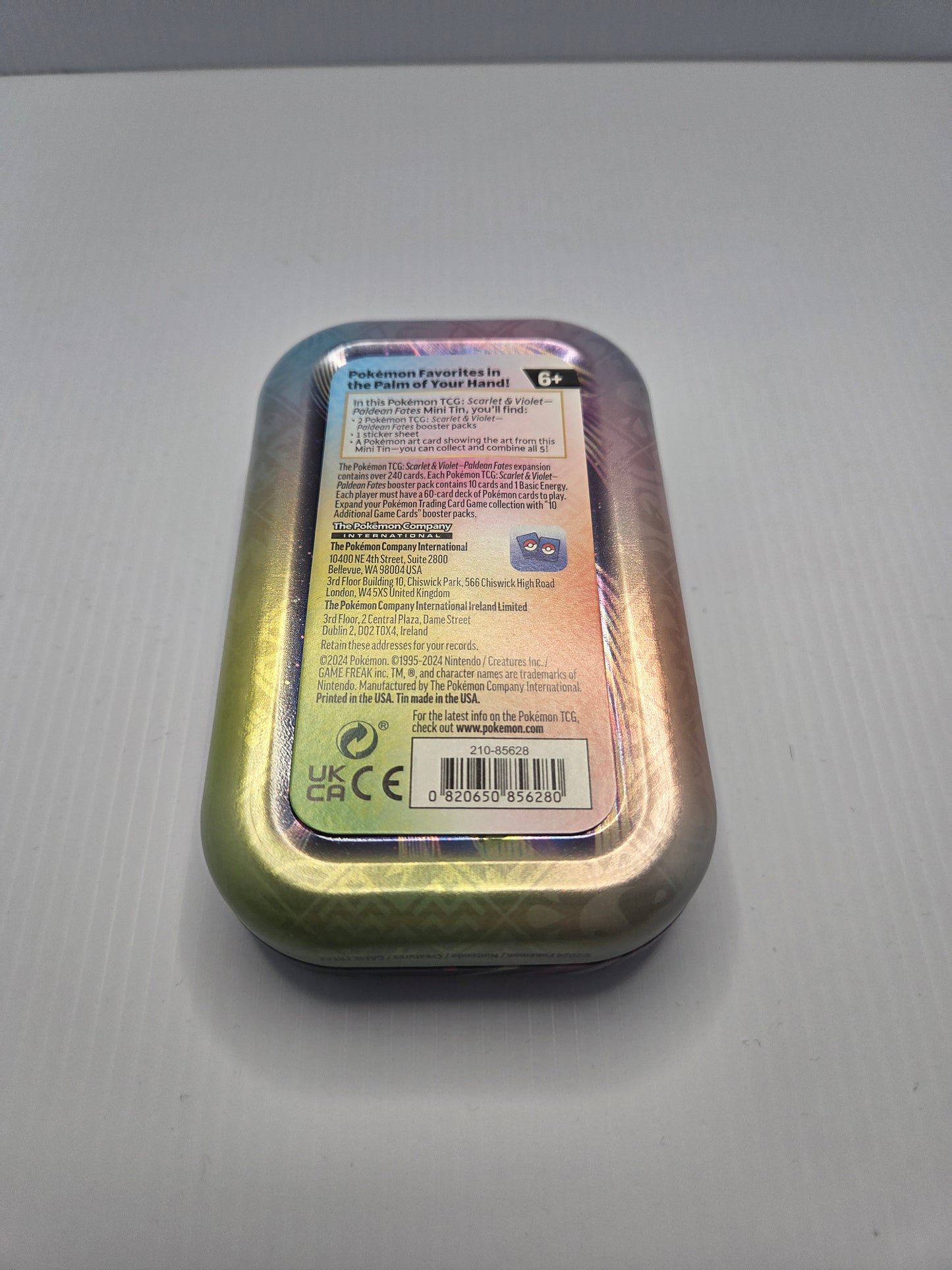Pokémon Scarlet & Violet Paldean Fates Mini Tin-EMPTY