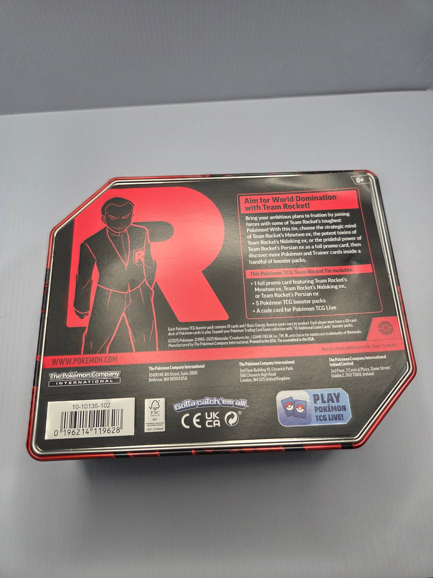 Pokémon Team Rocket Persian ex Tin-Empty