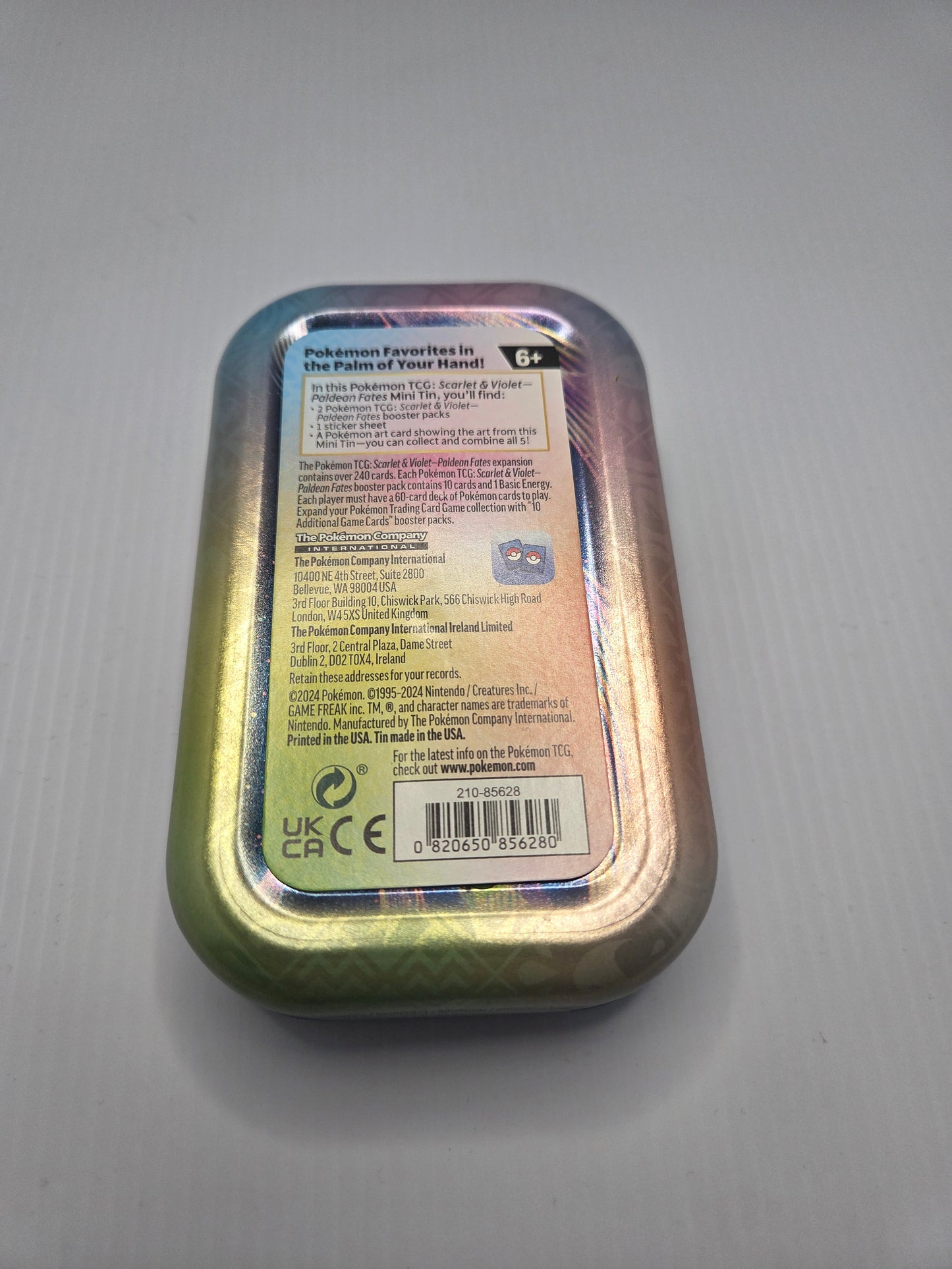 Pokémon Scarlet & Violet Paldean Fates Mini Tin-EMPTY